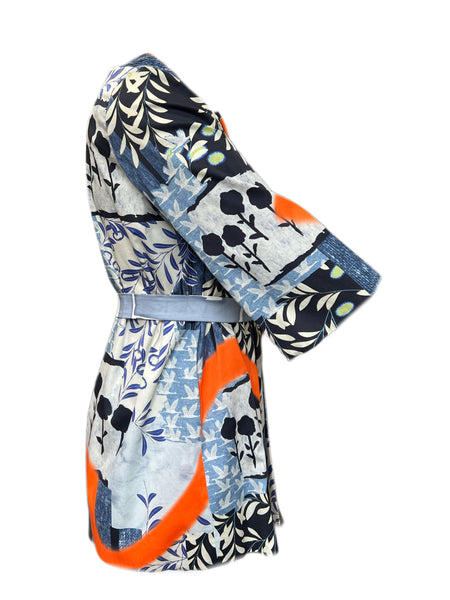 MARINA RINALDI Women's Blue/Orange Filosofo Reversible Jacket $865 NWT