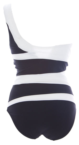 NAILA Women's One Shoulder One Piece Swimsuit Black