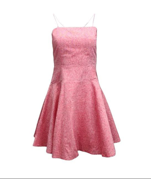 HoodLamb Women's Red Fitted Back Strap Hemp Mini Dress 420 NWT