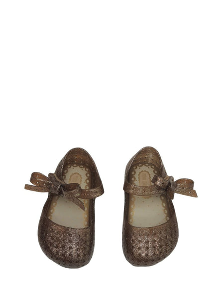 MELISSA Baby Girl's Light Brown Glitter Mini Furadinha Flats #32196 NWT