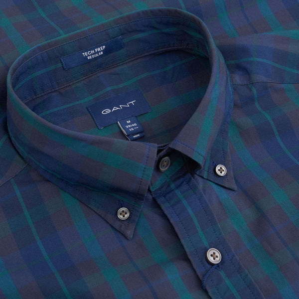 GANT Atlantic Deep Tech Prep Broadlcoth Plaid Shirt 3020330 Size M NWT