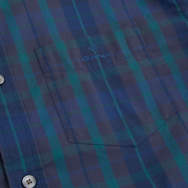 GANT Atlantic Deep Tech Prep Broadlcoth Plaid Shirt 3020330 Size M NWT