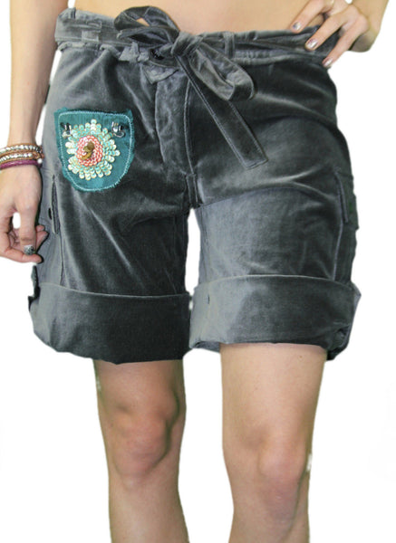 CUSTO BARCELONA Womens Globus Tie-Waist Cargo Shorts 593227 $209 NWT