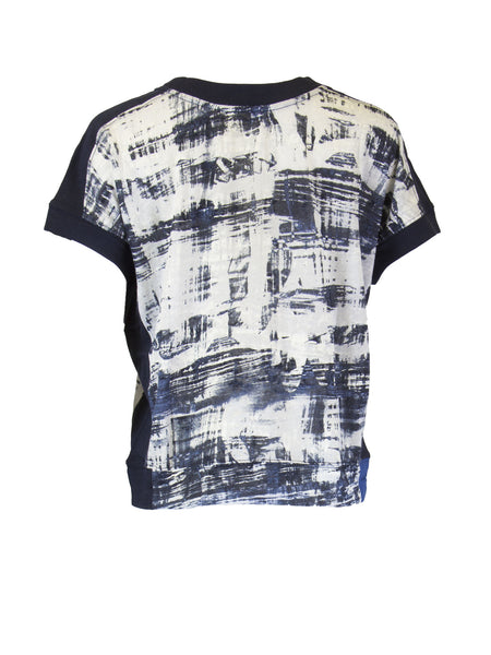 GREY STATE Women's White and Navy Framed Plaid Top Size Small $198 NEW