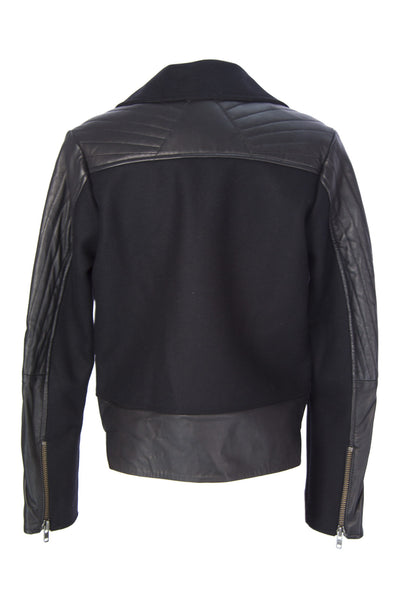 SURFACE TO AIR Women's Black Leather Trim Gry Jacket $720 NEW