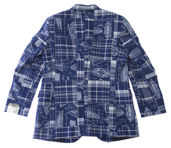 HICKEY FREEMAN Boy's Blue Design Printed 3-Button Blazer Y81502005 $350 NEW