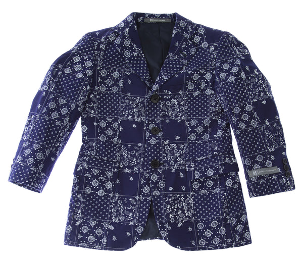 HICKEY FREEMAN Boy's Navy Floral/Dot Printed Blazer Y71502004 $375 NEW