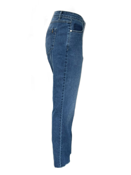 Marina Rinaldi Women's Ski Blue Iesi Slimme Denim Pants Size 8W/17 NWT