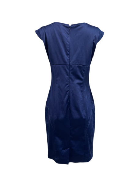 HYBRIS Women's Royal Blue Multi Empire Waist Sheath Dress IT Sz IV NWT $258