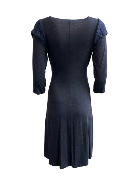 CLIPS Women's Heather Charcoal Cropped Sleeve Empire Waist Dress IT Sz 40 NWT