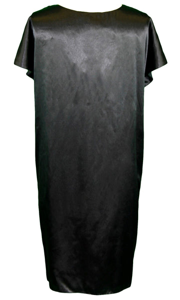 BETTY BLUE Women's Black Detailed Panther Trim Shift Dress IT Sz 46 NWT $464