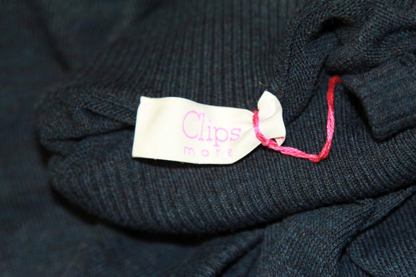 CLIPS Women's Heather Navy Sleeveless Turtleneck Sweater Dress IT Sz 40 NEW