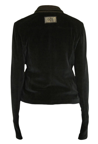ICE ICEBERG Women's Black Comfort Velour Lounge Blazer US Size S NWT $440