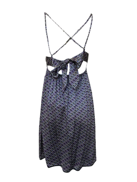 ANNE LEMAN Women's Peacock Silk Corset Criss-Cross Tara Dress SP92DR16 $468 NEW