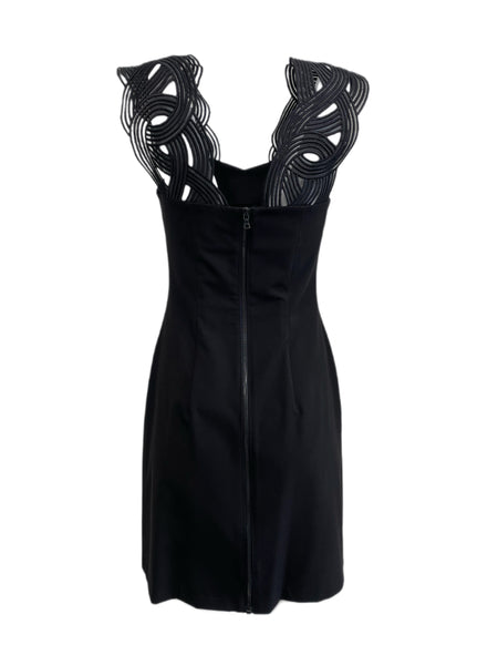 ANNE LEMAN Women's Black Intertwined Strap Narcissa Dress SP91DR8 $575 NEW