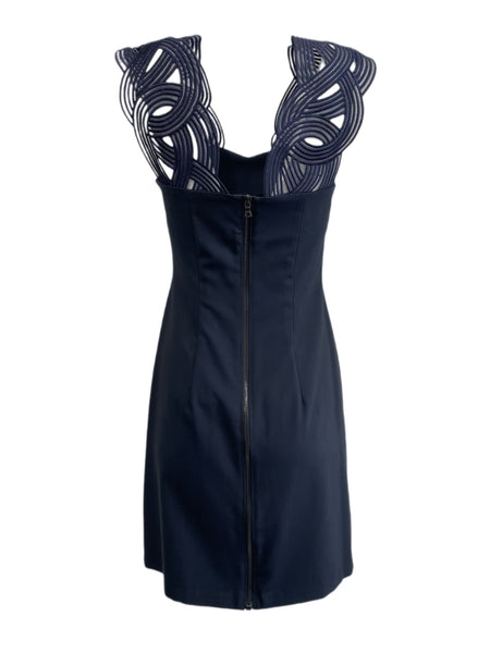 ANNE LEMAN Women's Navy Intertwined Strap Narcissa Dress SP91DR8 $575 NEW