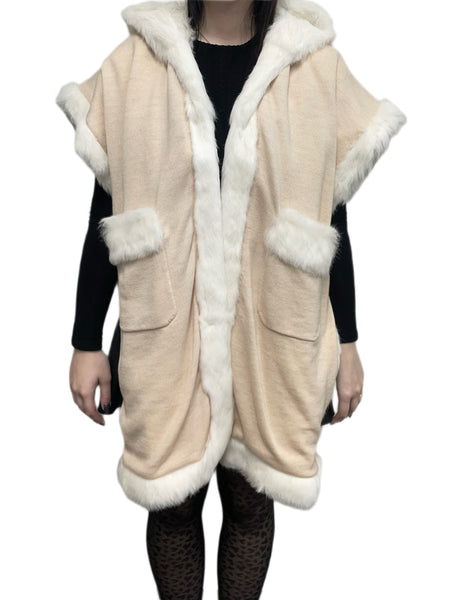 Haute Hippie Women's Otmeal Heather Poncho HOODF12-1147 One Size $495 NEW