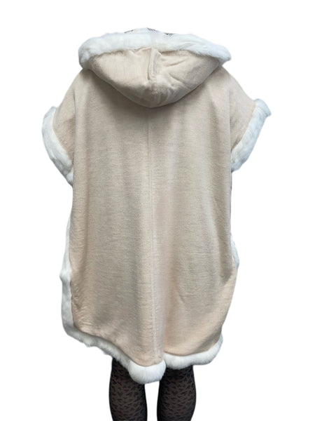 Haute Hippie Women's Otmeal Heather Poncho HOODF12-1147 One Size $495 NEW