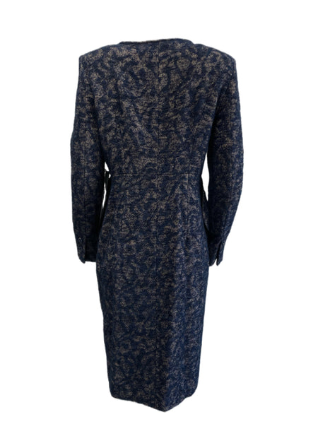 TIMO WEILAND Women's Blue/Tan Peplum Double Breasted Coat W10101PL $750 NEW