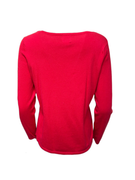 O OSCAR by Oscar De La Renta Women's Floral Applique Sweater $89 NWT