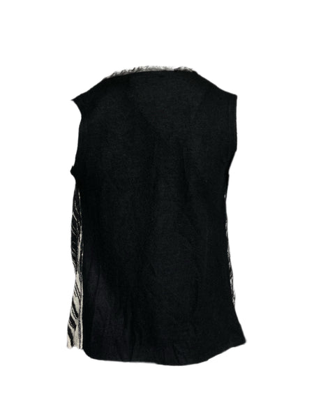 AVIU Women's Black/Beige Drape Neck Sleeveless Top CA44 $274 NEW
