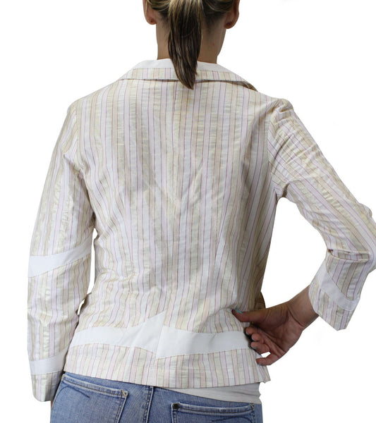 CUSTO BARCELONA Women's Iriad 30x3 Pink & Beige Blazer 292351 $303 NWT