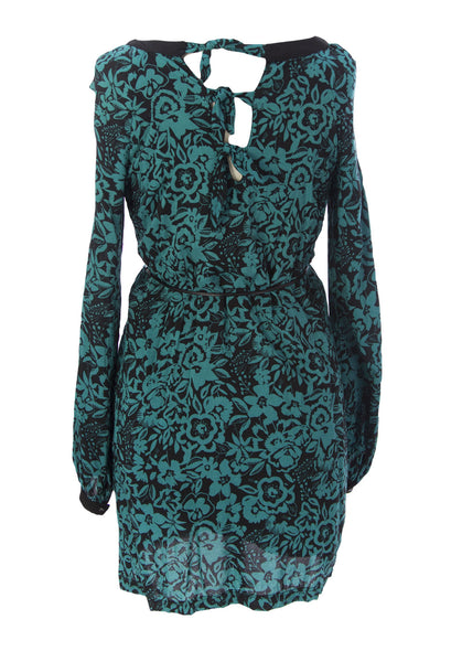 JULES & JIM Maternity Women's Black/Teal Floral Pattern Tunic H13524 $109 NEW