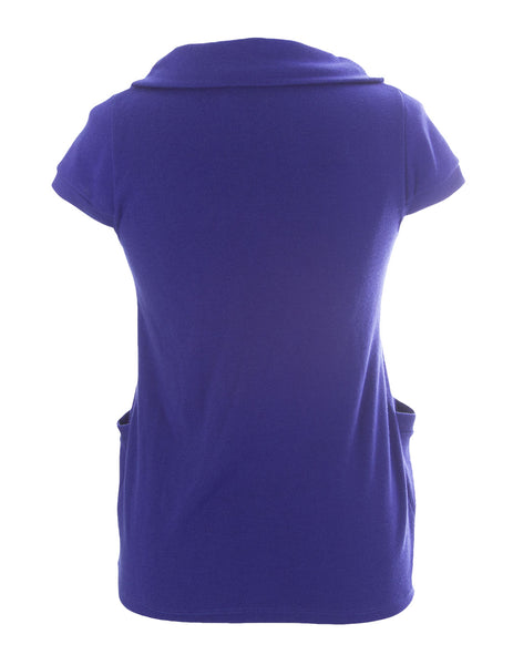 JULES & JIM Maternity Women's Blue Collared Sweater J277 Size M $119 NEW