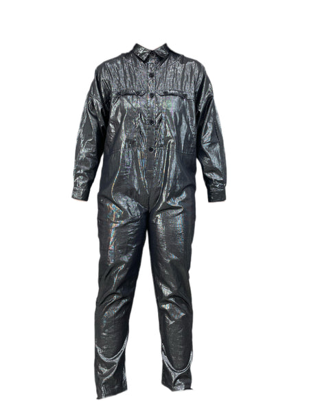 SUZIE KONDI Women's Silver Lurex Jumpsuit #1913 S NWT