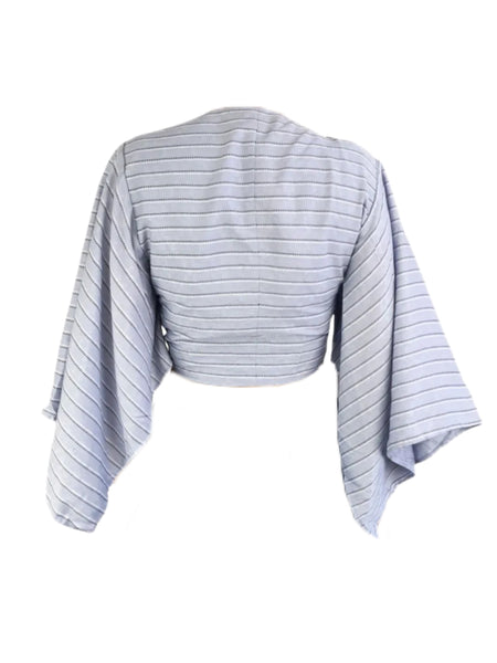 MADISON THE LABEL Women's Blue Long Kimono Sleeve Top #MS0229 X-Small NWT