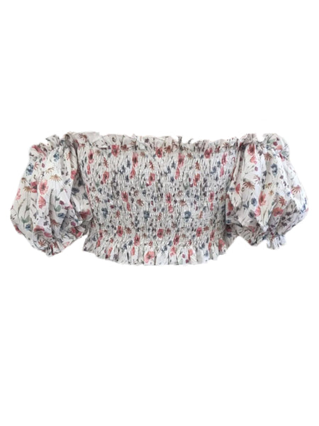 LOST IN LUNAR Women's White Cropped Off The Shoulders Top #L0253 X-Small NWT