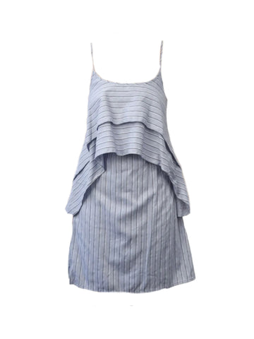 MADISON THE LABEL Women's Blue Sleeveless Layered Mini Dress #MS0239 X-Small NWT