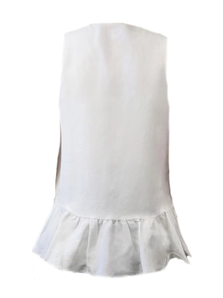 MADISON THE LABEL Women's White Linen Layered Lace Top #MS0263 X-Small NWT
