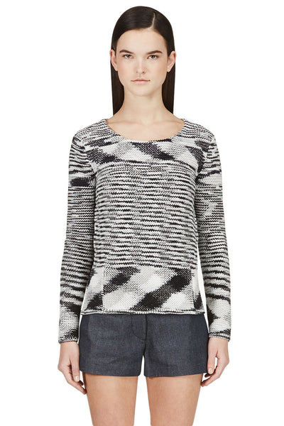 SURFACE TO AIR Women's Paper White/Black Life Knit Sweater $255 NEW