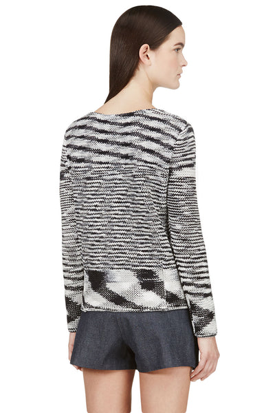 SURFACE TO AIR Women's Paper White/Black Life Knit Sweater $255 NEW