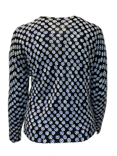 MARINA RINALDI Women's Black Maesta Dotted Cardigan $535 NWT