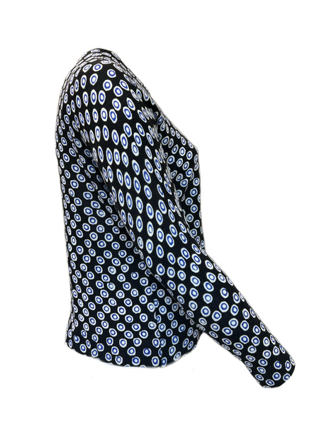 MARINA RINALDI Women's Black Maesta Dotted Cardigan $535 NWT