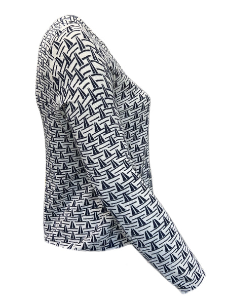 MARINA RINALDI Women's Maiorca Printed Cardigan $565 NWT