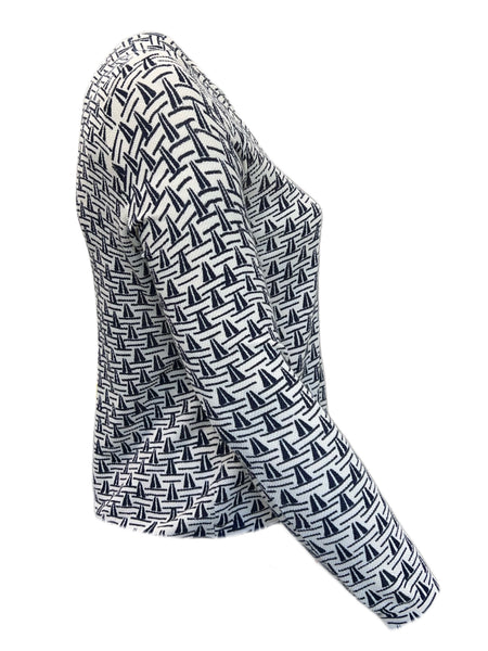 MARINA RINALDI Women's Maiorca Printed Cardigan $565 NWT