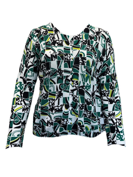 MARINA RINALDI Women's Maiorca Printed Cardigan $565 NWT