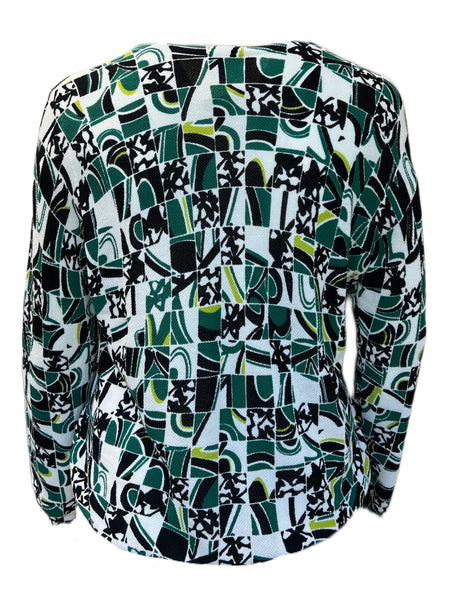 MARINA RINALDI Women's Maiorca Printed Cardigan $565 NWT