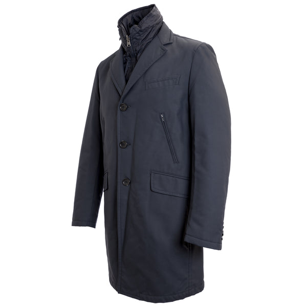 MANUEL RITZ Navy Blue Romovable Lining Long Coat 113C4187X $514 NWT
