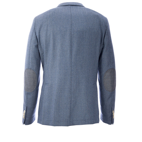 MANUEL RITZ Heather Blue Fleece Wool Suit Jacket 113A3919X Sz IT 50 $368 NWT