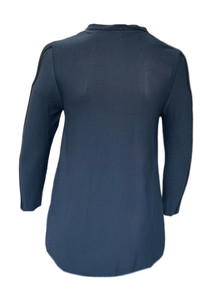 MARINA RINALDI Women's Navy Maquette Cardigan $615 NWT