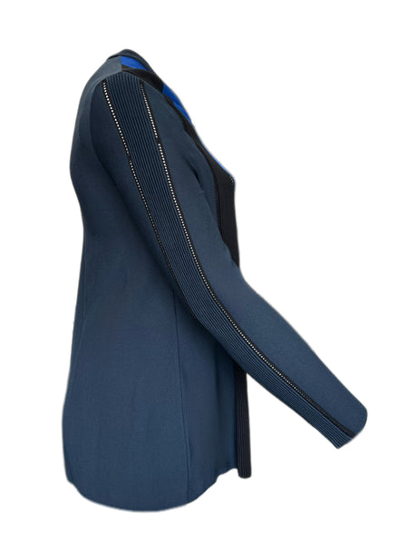 MARINA RINALDI Women's Navy Maquette Cardigan $615 NWT