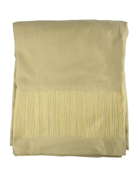 FRETTE Italy Tihany Taupe Cotton Square Tablecloth 83" x 83" NEW