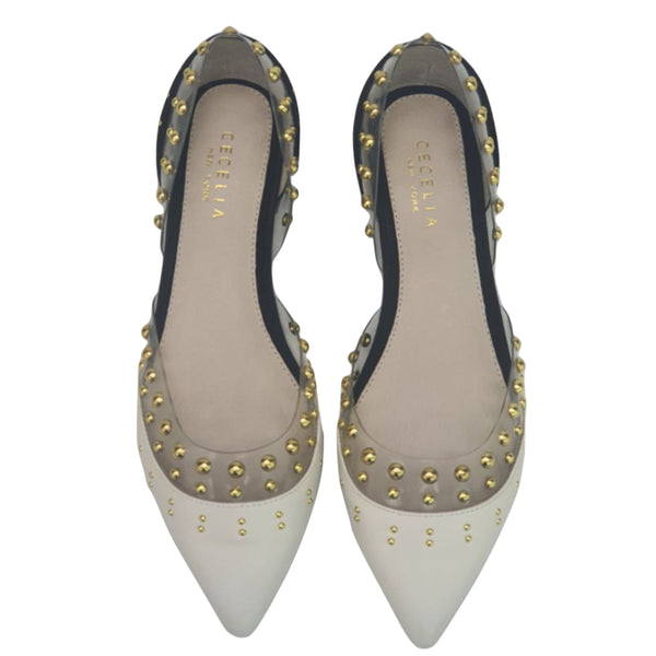 CECELIA New York Women's Black Alabaster Min Balerina Flats #QTK9528 NWT