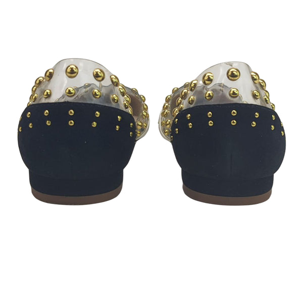 CECELIA New York Women's Black Alabaster Min Balerina Flats #QTK9528 NWT