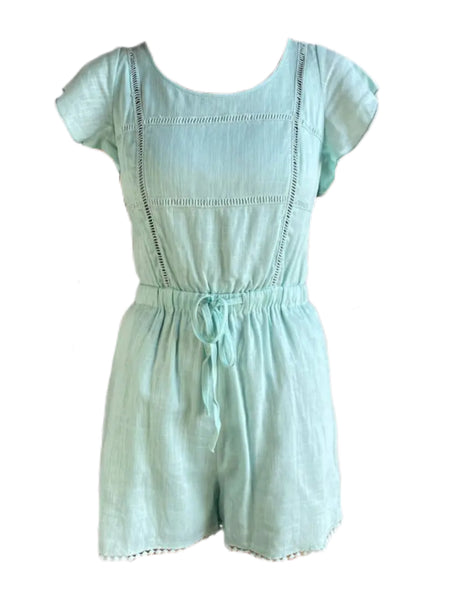 LOST IN LUNAR Women's Mint Short Sleeve Romper Size XS NWT