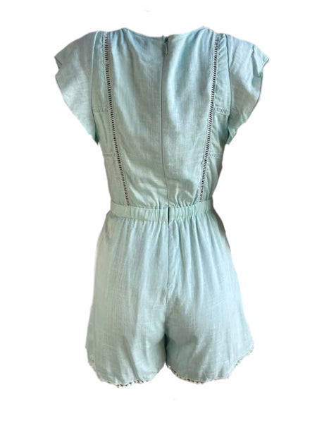 LOST IN LUNAR Women's Mint Short Sleeve Romper Size XS NWT